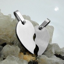 Anhänger geteiltes Herz Edelstahl