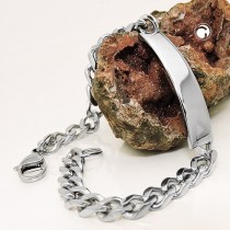 Schildband Armband Panzer Edelstahl