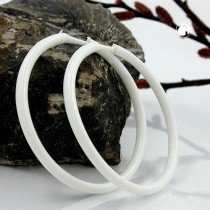 Creolen Ohrringe weiß Vollplastik