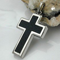 Anhänger Kreuz mit Einlage Edelstahl