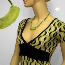 Collier Halskette Rohr flach-gebogen hellgrün-glanz 45cm