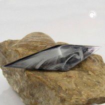 Brosche Spitze silber-schwarz-marmor