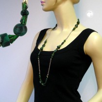 Halskette grün-marmoriert-transparent 90cm
