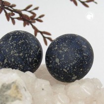 Ohrring 22 schwarz-blau-beige gespritzt