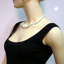 Collier Halskette Perlen mintton chrom 50cm