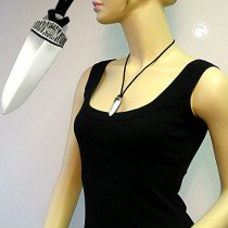 Collier Halskette Spitze altsilber-strich 50cm