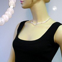 Collier Halskette rosa Perlen unrund 42cm