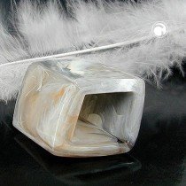 Tuchring Sechseck grau-beige marmoriert