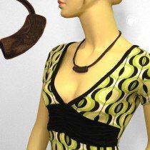 Halskette Rohr flach-gebogen dunkelbraun 45cm