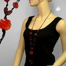 Collier Halskette Spiralperle rot-matt 100cm