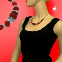 Collier Halskette rot seidig-glänzend Draht 45cm