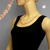 Collier Halskette Perle 8mm beige-marmor 55cm