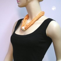 Halskette Seidenschal apricot beige 55cm