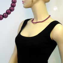 Collier Halskette Perlen 8mm lila-wachs 42cm