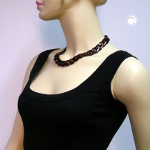 Collier Halskette Panzer schildpatt 45cm