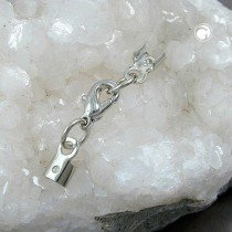 Verschluss-Set rhodium für Lederband