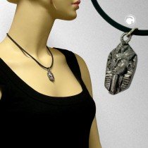 Collier Halskette Zinn-Nofretete 3er Moosgummi 45cm