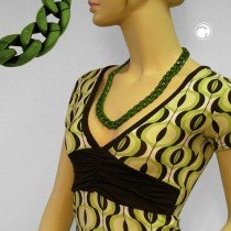 Collier Halskette Panzer grün glänzend 60cm