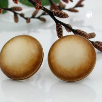 Ohrstecker elfenbein Rand braun