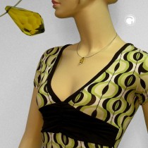 Halskette Birne oliv facettiert Draht 42cm