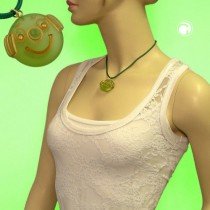 Halskette Clown grün-matt Kordel grün 40cm