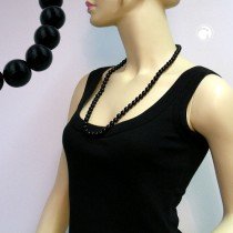 Collier Halskette Perle 10mm schwarz-glänzend 70cm