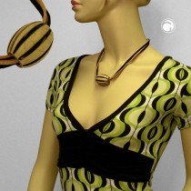 Collier Halskette Rillenolive beige-braun 50cm