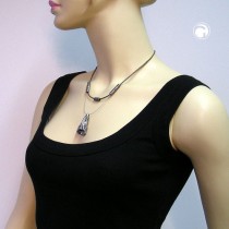 Collier Halskette Barocktropfen altsilber 50cm