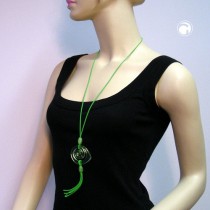 Halskette Schnecke grün-transparent 100cm