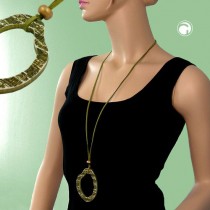 Collier Halskette Baumring 1-teilig grün ca. 90cm