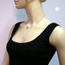 Collier Halskette Strass rund kristal grün 42cm