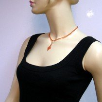 Collier Halskette Y-Anhänger rot-transparent 38cm