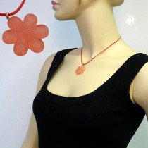 Collier Halskette Blüte rosa-matt 40cm
