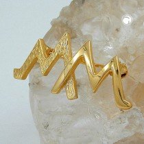 Brosche doppel-M vergoldet