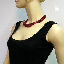 Collier Halskette Rocaille-Glas weinrot 45cm