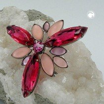 Brosche Glasstein pink-rosé