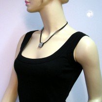 Collier Halskette Tuchhalter Bordüre altsilber 45cm