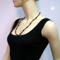 Collier Halskette Perlen Schildpatt und Holz 60cm