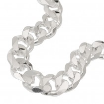 Kette 107x3mm Weitpanzer flach Silber 925 55cm