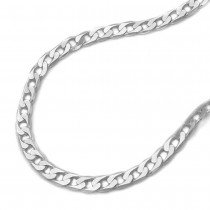 Halskette Panzer flach gedrückt 925 Sterlingsilber 50cm