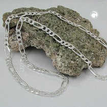 Halskette Figaro diamantiert 925 Sterlingsilber 45cm