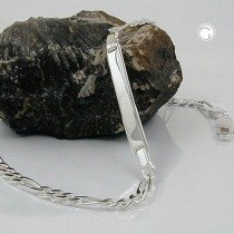 Schildband Armband Figaro 925 Sterlingsilber