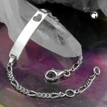 Schildband mit Herz f. Kinder 925 Sterlingsilber