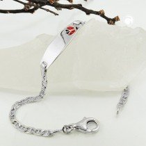 Schildbandarmband Identitätsarmband mit Gravurplatte Marienkäfer 925 Sterlingsilber 14cm