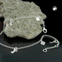 FußKette Anker Herz/Schlüssel 925 Sterlingsilber 27cm