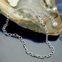 Fußkette Endkugel Zirkonia 925 Sterlingsilber 25cm
