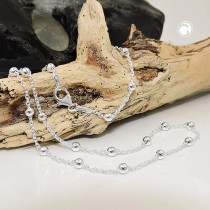 Halskette Halskette mit 29 Kugeln 925 Sterlingsilber 45cm