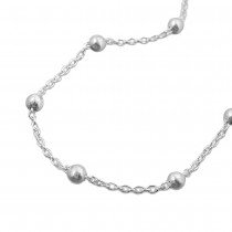 Kette Ankerkette mit 22 Kugeln 925 Silber 45cm