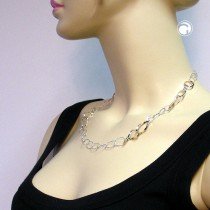 Halskette Ringe 3-farbig 925 Sterlingsilber 53cm