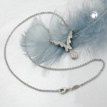 Halskette Tropfen rhodiniert 925 Sterlingsilber 43cm